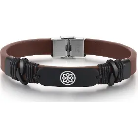 Platobný náramok - Carneo Fashion náramok Iron spirit brown - 2
