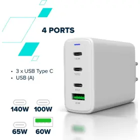 Nabíječka do sítě - Canyon CU140ACC GaN 150W 3xPD 1xQC EU - 10