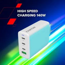 Nabíječka do sítě - Canyon CU140ACC GaN 150W 3xPD 1xQC EU - 7