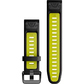 Řemínek na hodinky - Garmin QuickFit 20mm silikon Black/Electric Lime - 2