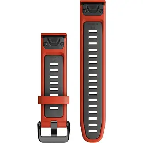 Řemínek na hodinky - Garmin QuickFit 20mm silikon Červená/Tmavě šedá - 2