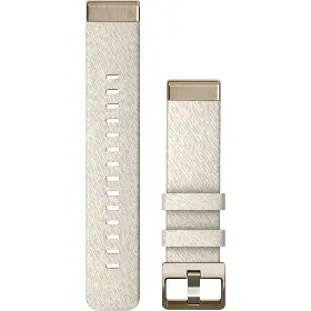 Řemínek na hodinky - Garmin QuickFit 20mm nylon Krémový (Přezka Cream Gold) - 1