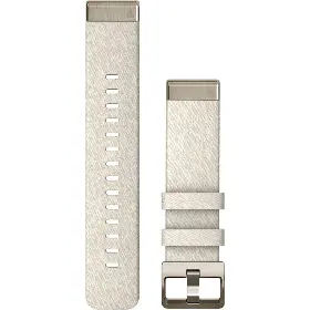 Řemínek na hodinky - Garmin QuickFit 20mm nylon Krémový (Přezka Soft Gold) - 1