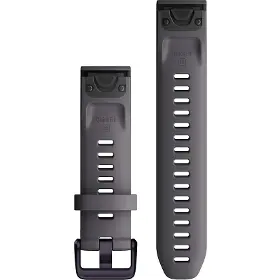 Řemínek na hodinky - Garmin QuickFit 20mm silikon Tmavě Šedý (Přezka Amethyst) - 2