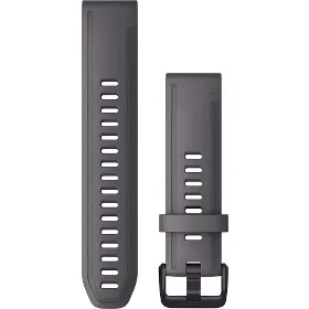Řemínek na hodinky - Garmin QuickFit 20mm silikon Tmavě Šedý (Přezka Amethyst) - 1