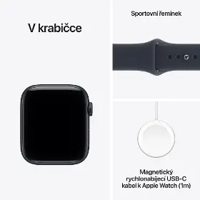 Smart hodinky - Apple Watch SE 3 GPS 40 mm Midnight Aluminium Case with Navy Blue Sport Band - M/L - 7