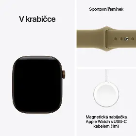Smart hodinky - Apple Watch Series 12 GPS 42mm Dark Bronze Aluminium Case with Olive Sport Band - S/M - 7