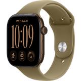 Apple Watch Series 12 GPS 46mm Dark Bronze Aluminium Case with Olive Sport Band - M/L