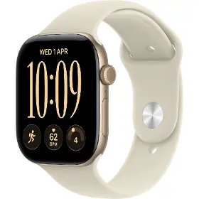 Smart hodinky - Apple Watch Series 12 GPS + Cellular 42mm Light Gold Aluminium Case with Sand Sport Band - M/L - 1