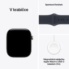 Smart hodinky - Apple Watch Series 12 GPS + Cellular 46mm Space Grey Aluminium Case with Navy Blue Sport Band - S/M - 7