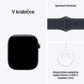 Smart hodinky - Apple Watch Series 12 GPS + Cellular 42mm Natural Titanium Case with Navy Blue Sport Band - S/M - 7