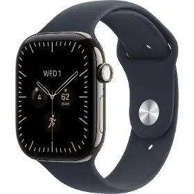 Smart hodinky - Apple Watch Series 12 GPS + Cellular 42mm Natural Titanium Case with Navy Blue Sport Band - S/M - 1