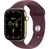 Apple Watch Series 12 GPS + Cellular 42mm Radiant Gold Titanium Case with Burgundy Sport Band - S/M