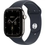 Apple Watch Series 12 GPS + Cellular 46mm Natural Titanium Case with Navy Blue Sport Band - M/L