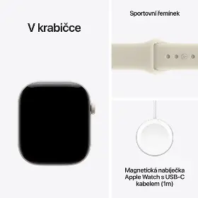 Smart hodinky - Apple Watch Series 12 GPS + Cellular 42mm Pearl White Ceramic Case with Sand Sport Band - S/M - 7