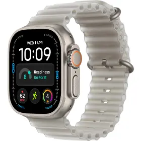 Smart hodinky - Apple Watch Ultra 4 GPS + Cellular 49mm Natural Titanium Case with Translucent Grey Ocean Band - 1