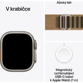 Smart hodinky - Apple Watch Ultra 4 GPS + Cellular 49mm Natural Titanium Case with Desert Alpine Loop - L - 7