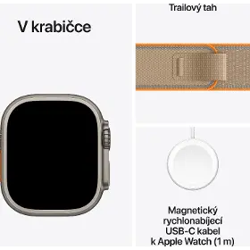 Smart hodinky - Apple Watch Ultra 4 GPS + Cellular 49mm Natural Titanium Case with Sand Trail Loop - S/M - 7