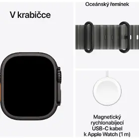 Smart hodinky - Apple Watch Ultra 4 GPS + Cellular 49mm Black Titanium Case with Translucent Black Ocean Band - 7