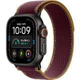 Apple Watch Ultra 4 GPS + Cellular 49mm Black Titanium Case with Burgundy Trail Loop - M/L