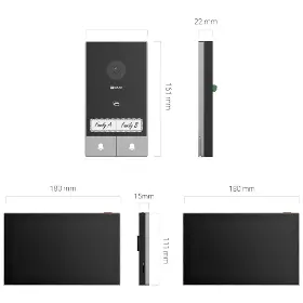 Smart domovní zvonek - Ezviz Chytrý domácí interkom HP7 2-Family Kit-EU - 2