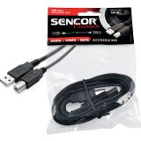 Sencor SCO 511-015 USB kábel, USB 2.0 A konektor - USB 2.0 B konektor vhodný pre tlačiarne externé HDD 1,5 m