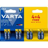 VARTA LR03 4+4BP AAA Longlife Power