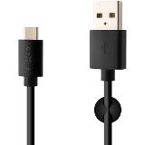 Fixed USB-A/USB-C, 3A, 1m Black