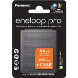 Panasonic-Eneloop Pro N HR6 AA 2500 4BP Rechargeable + AA/AAA Case