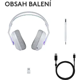 Bezdrátová sluchátka - Logitech G522 White - 7
