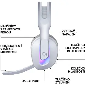 Bezdrátová sluchátka - Logitech G522 White - 8