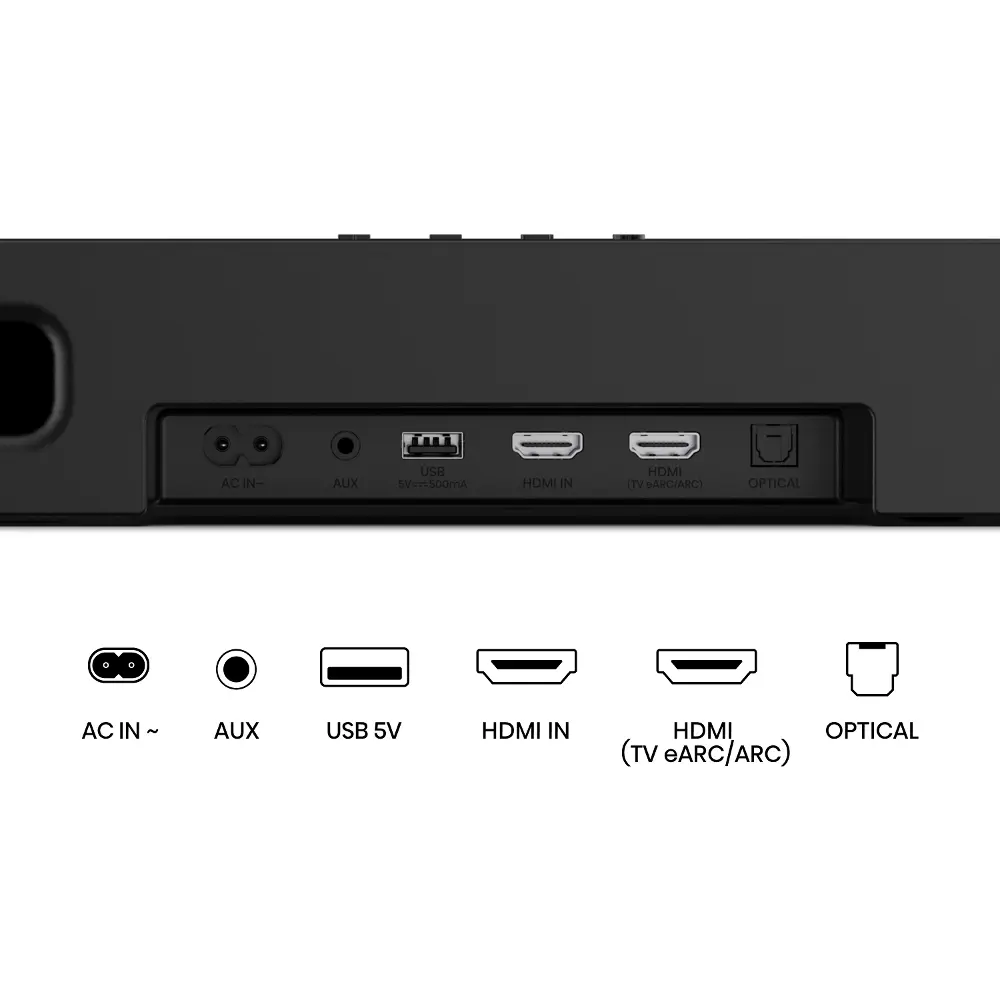 Soundbar 3.1 konektivita.