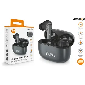 Bezdrátová sluchátka - Aligator SUPER ANC+ černá - 5