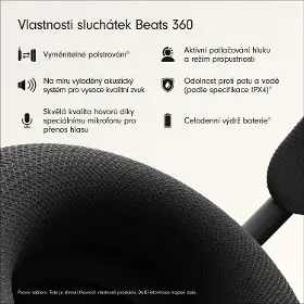 Slúchadlá bezdrôtové - Beats 360 Headphones Knit Cushions Black - 2