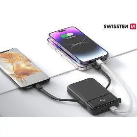 Power bank - Swissten POWERBANK 10000mAh PD 20W Black - 2