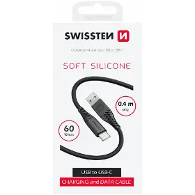 USB-C kabel - Swissten USB A / USB C 0,4 m Black71506519 - 3