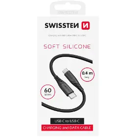 USB-C kabel - Swissten USB C / USB C 0,4 m Black71506516 - 3
