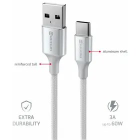 USB-C kabel - Swissten USB A / USB C 1,5 m White71521310 - 3