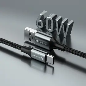 USB-C kabel - Swissten USB A / USB C 1,5 m Black (71521309) - 4