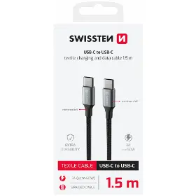USB-C kabel - Swissten USB C / USB C 1,5 m Black71528203 - 5