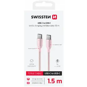 USB-C kabel - Swissten USB C / USB C 1,5 m Pink71528205 - 3