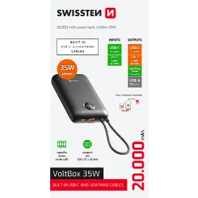 Powerbanka - Swissten Voltbox 20000mAh - 6