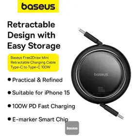 USB-C kabel - Baseus USB-C/USB-C 100W 1m black - 5
