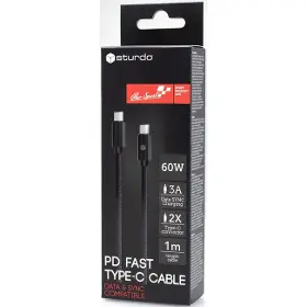 USB-C kábel - Mobilnet 2X Type-C černý PD 3A 60W 0186 - 1