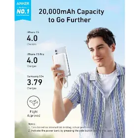 Power bank - Anker Zolo 20000mAh, 22,5W biela - 4