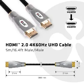 HDMI kabel - CLUB3D CAC-2312 HDMI 2.0 High Speed 4K60Hz UHD (M/M), 5m - 4