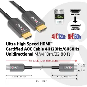 HDMI kabel - CLUB3D CAC-1376 Ultra Rychlý HDMI AOC 8K60Hz, 4K120Hz, 10m - 5
