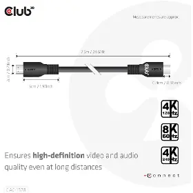HDMI kabel - CLUB3D CAC-1378 Ultra Rychlý HDMI 4K120Hz/ 8K60Hz, 7,5m - 6