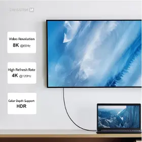 USB kábel - Swissten DATOVÝ VIDEO KABEL USB-C 4.0 - 2