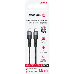 USB kábel - Swissten DATOVÝ VIDEO KABEL USB-C 4.0 - 4
